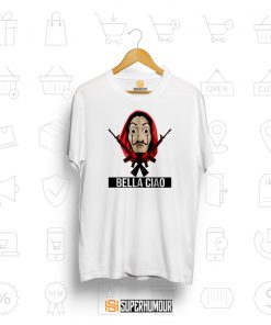 Money Heist Dali Mask - Men’s T-shirt BELLA CIAO TSHIRT - MONEY HEIST TSHIRT - la casa de papel TSHIRT - SUPERHUMOUR.COM
