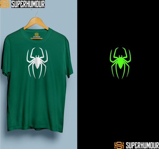 SPIDER ( GLOW IN DARK) TEE - DESIGN OF THE DAY - MENS TSHIRT - GLOW IN DARK- GLOW IN DARK TSHIRTS- TELUGU GLOW IN DARK- GLOW IN DARK TELUGU TSHIRTS - SUPERHUMOUR.COM -TELUGU TSHIRTS - TELUGU TEE - TOLLYWOOD TEE SHIRTS